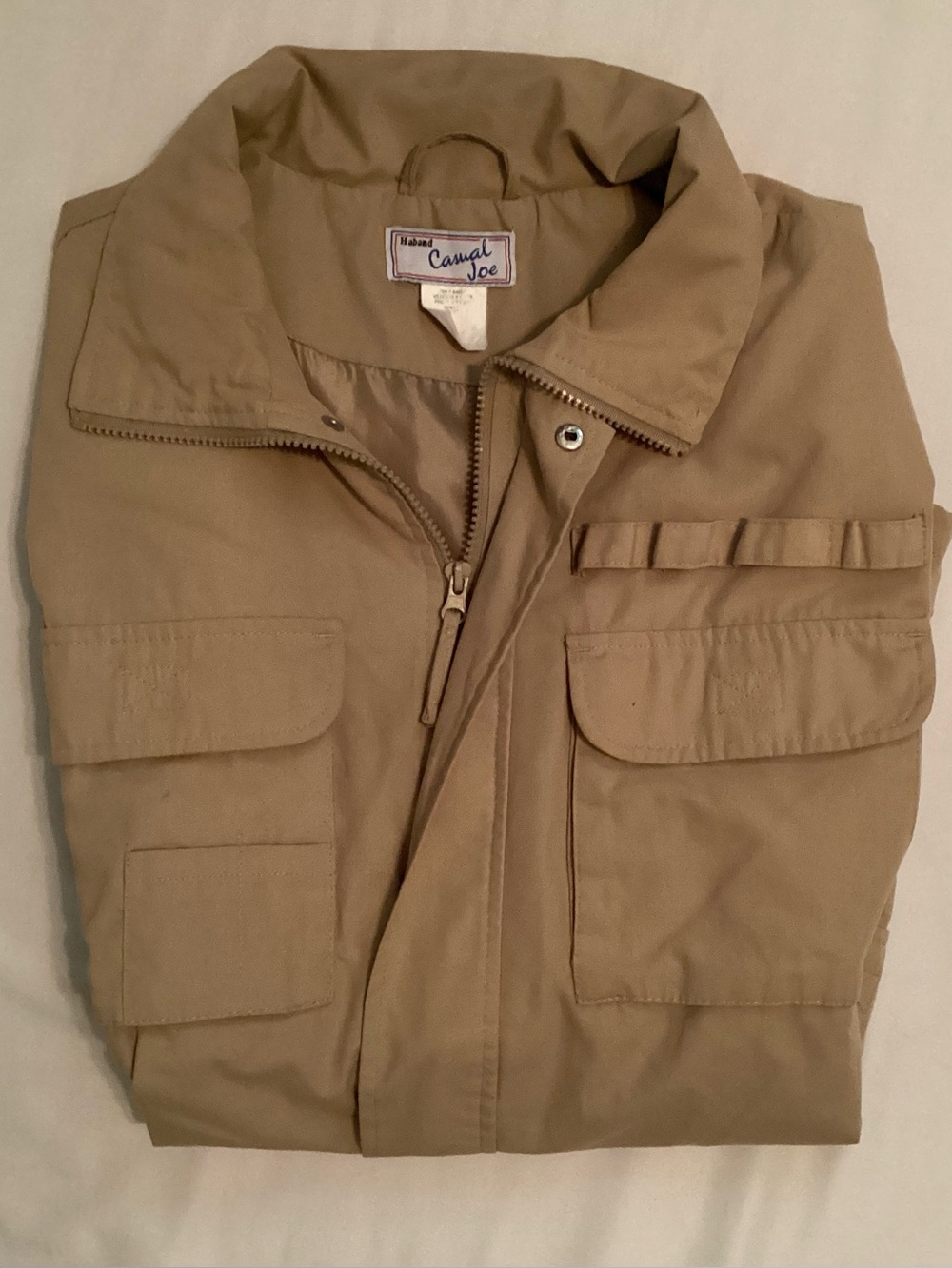 Haband Casual Joe Men’s Khaki Hunting Fishing Hiking Cargo Style Vest Size L/XL